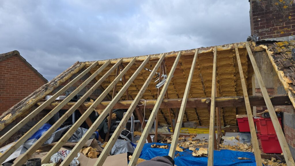 This is a photo of completed roof spray foam removal job in Suffolk.